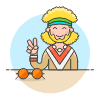 Hippie 2 3 Illustration from UX Colors Set