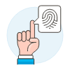 Fingerprint Hand 1 Illustration from UX Colors Set | Free Download as SVG Vector and Transparent PNG | Streamline illustrations