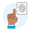 Fingerprint Hand 3 Illustration from UX Colors Set | Free Download as SVG Vector and Transparent PNG | Streamline illustrations