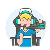 Player Fighting 2 Illustration from UX Colors Set