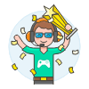 Player Winner 1 Illustration from UX Colors Set