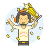 Player Winner 3 Illustration from UX Colors Set