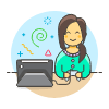 Player Tablet 6 Illustration from UX Colors Set