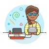 Playing Famicon 4 Illustration from UX Colors Set