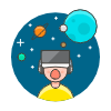 Playing VR Space 1 Illustration from UX Colors Set