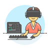 Vr Computer 3 Illustration from UX Colors Set