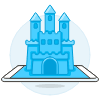 Hologram Castle illustration - Free transparent PNG, SVG. No sign up needed.