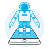 Hologram Robot 1 Illustration from UX Colors Set | Free Download as SVG Vector and Transparent PNG | Streamline illustrations