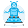 Hologram Robot 2 Illustration from UX Colors Set | Free Download as SVG Vector and Transparent PNG | Streamline illustrations