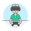 Vr Gaming 2 1 Illustration from UX Colors Set | Free Download as SVG Vector and Transparent PNG | Streamline illustrations