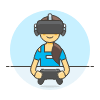 Vr Gaming 2 6 Illustration from UX Colors Set | Free Download as SVG Vector and Transparent PNG | Streamline illustrations