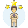 Three Star Employee 4 Illustration from UX Colors Set