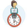 Work Clock 6 Illustration from UX Colors Set