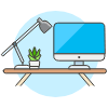 Workspace Imac 1 Illustration from UX Colors Set