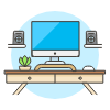 Workspace Imac 2 Illustration from UX Colors Set