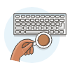 Workspace Keyboard Coffee 2 Illustration from UX Colors Set