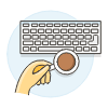 Workspace Keyboard Coffee 3 Illustration from UX Colors Set