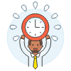 Energized Employee 3 Illustration from UX Colors Set | Free Download as SVG Vector and Transparent PNG | Streamline illustrations