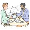 Conversation Businessman And Customer illustration - Free transparent PNG, SVG. No sign up needed.