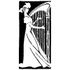 Harp Musician Element from Art Nouveau Vectors Set