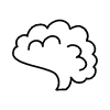 Line Brain Non Filled Element from Variable Scribbles Set