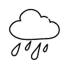 Line Rain Cloud Non Filled Element from Variable Scribbles Set
