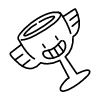 Line Wing Smiley Trophy Non Filled Element from Variable Scribbles Set