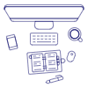 Imac Workspace 2 Illustration from UX Line Set