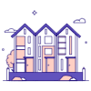 Town House illustration - Free transparent PNG, SVG. No sign up needed.