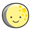 Waxing Gibbous Moon Element from Kawaii Emoji Set