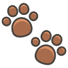 Paw Prints Element from Kawaii Emoji Set