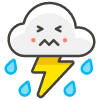 Cloud With Lightning And Rain emoji - Free transparent PNG, SVG. No sign up needed.
