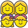 Family Woman Woman Girl Boy emoji - Free transparent PNG, SVG. No sign up needed.