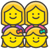 Family Woman Woman Girl Girl emoji - Free transparent PNG, SVG. No sign up needed.