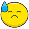 Downcast Face With Sweat emoji - Free transparent PNG, SVG. No sign up needed.