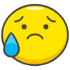 Sad But Relieved Face emoji - Free transparent PNG, SVG. No sign up needed.