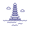 Bali Pagoda Illustration from UX Line Set