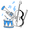 Playing Instrument Illustration from Brooklyn Set
