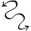 Both Direction Curvy Arrow Doodle Element from Beveled Scribbles Set