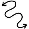Both Direction Curvy Arrow Line Element from Variable Scribbles Set