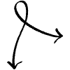 Cross Curvy Doodle Arrow Element from Beveled Scribbles Set