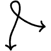 Cross Curvy Line Arrow Element from Variable Scribbles Set
