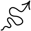 Curvy Arrow Line Element from Variable Scribbles Set