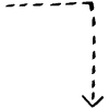 Dashed Right Down Doodle Arrow Element from Beveled Scribbles Set