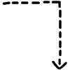 Dashed Right Down Line Arrow Element from Variable Scribbles Set