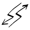 Double Zigzag Arrows Doodle Element from Beveled Scribbles Set