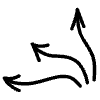 Spread Curvy Arrows Line Element from Variable Scribbles Set