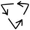 Triangle Loop Arrows Line Element from Variable Scribbles Set