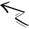 Zigzag Left Upward Doodle Arrow Element from Beveled Scribbles Set