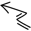 Zigzag Left Upward Line Arrow Element from Variable Scribbles Set
